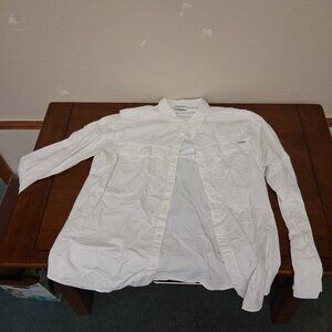 Columbia Long Sleeve White Fishing Shirt, XL